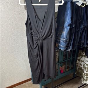 Open Edit Elegant Black Asymmetrical Sleeveless Dress, Size M